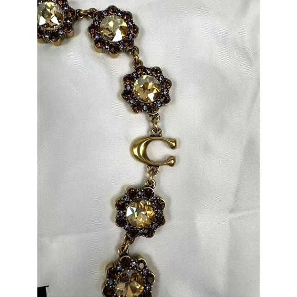 Coach Short Jewelry Chain Strap In Brass/Yellow Multi CAU47 NWT - Picture 4 of 7